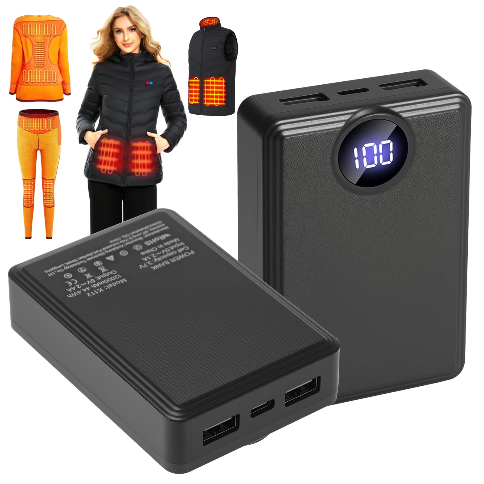 QTREE 2-Pack 12000mAh