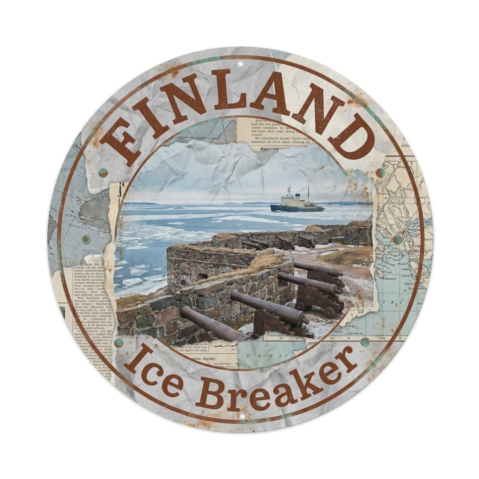 Vintage Travel Finland Renowned Metal Tin Sign