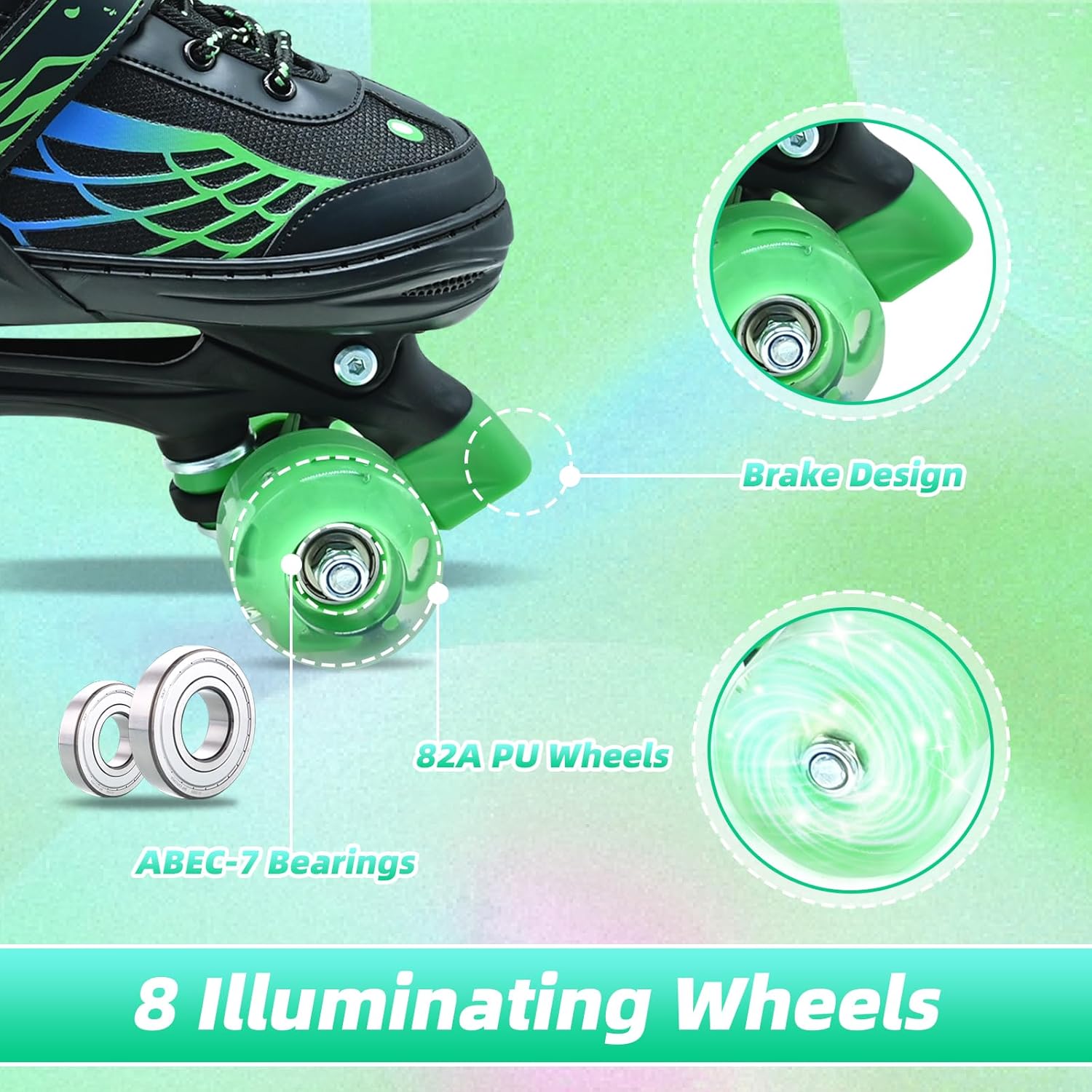 Roller Skates for Boys Girls, Kids Skates, Adjustable Roller Skates with Light Up Wheels for Ages 3-12 RollerSkates for Youth Beginner - Image 6