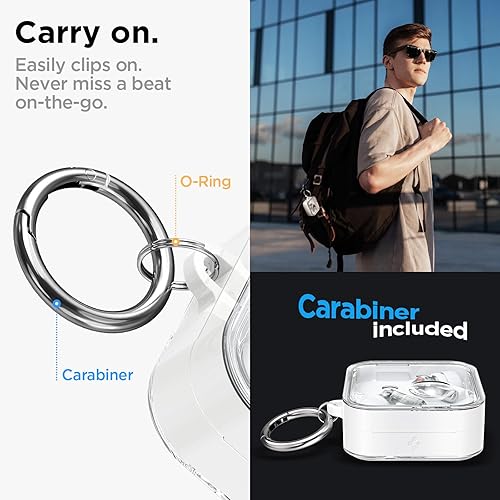 Miniatura 6 de Spigen Funda ultra híbrida diseñada para Nothing Ear 2 (2023) Funda transparente antiamarilleamiento - Blanco azabache