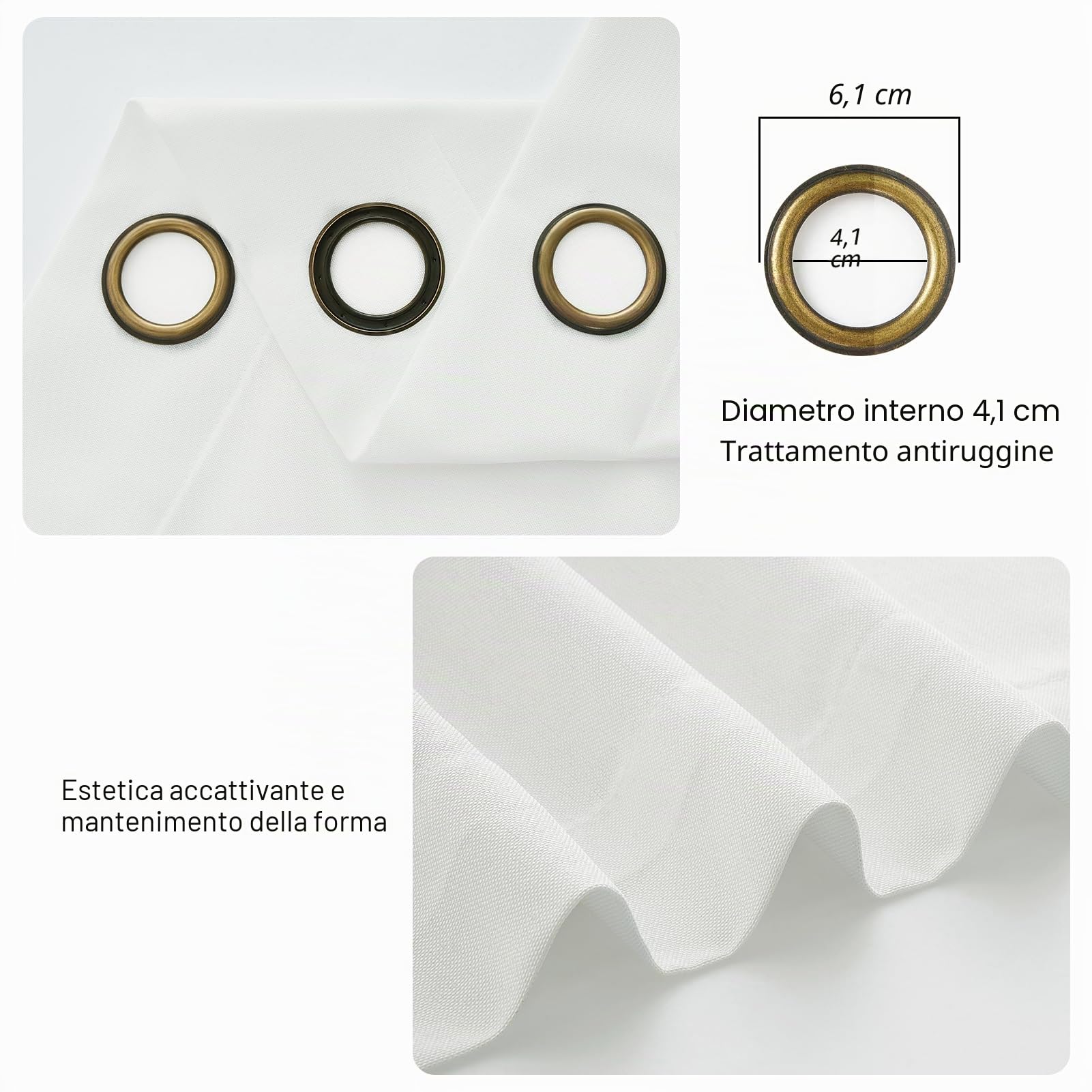 Topfinel Tende per Interni Moderne Tende Semitrasparente in Voile Con Occhielli Finestre per Camera da Letto e per Salotto Eleganti Soggiorno 2 Pannelli 140x160 CM Bianco