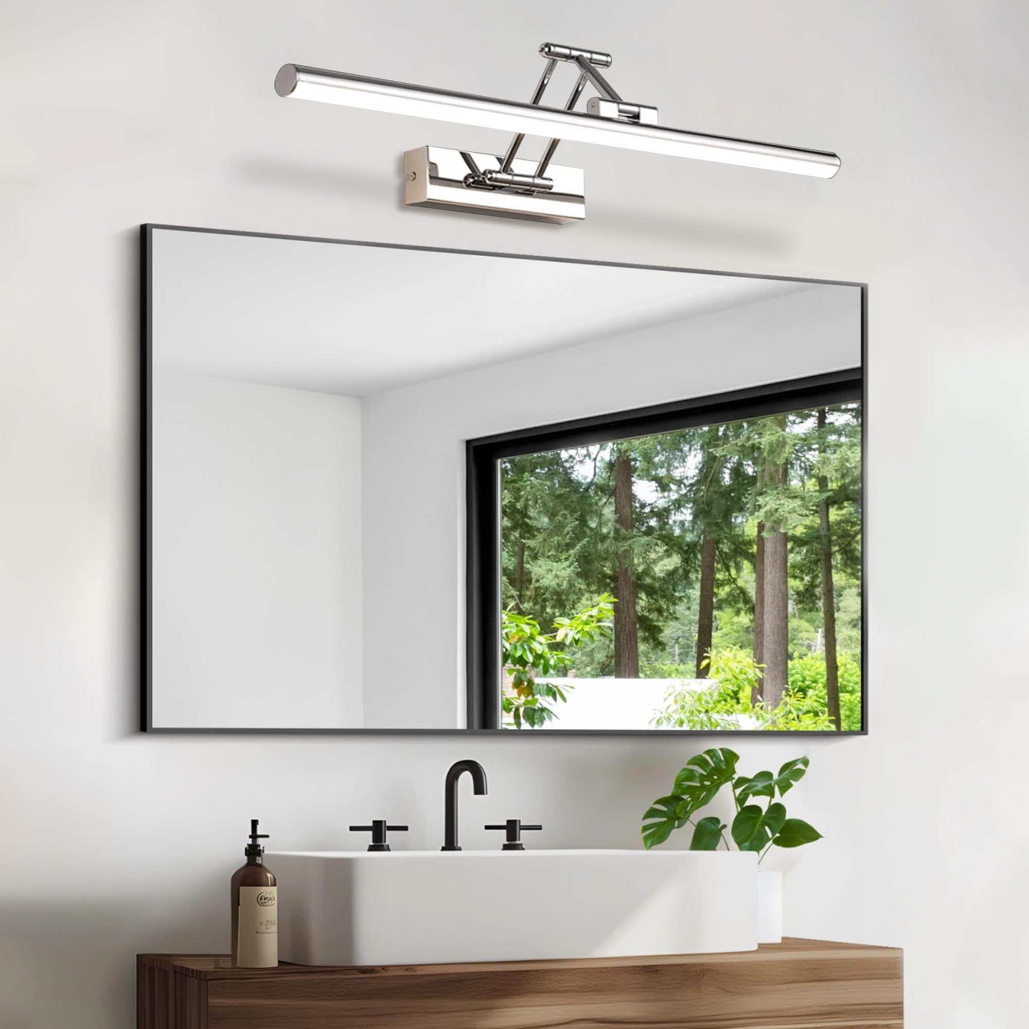 LED Specchio Lampada 10W 720 Lumen Bagno Specchio Bianco Neutro 4000K Bagno Lampada IP44 Impermeabile No Flicker 230V (Cromo, 60CM)