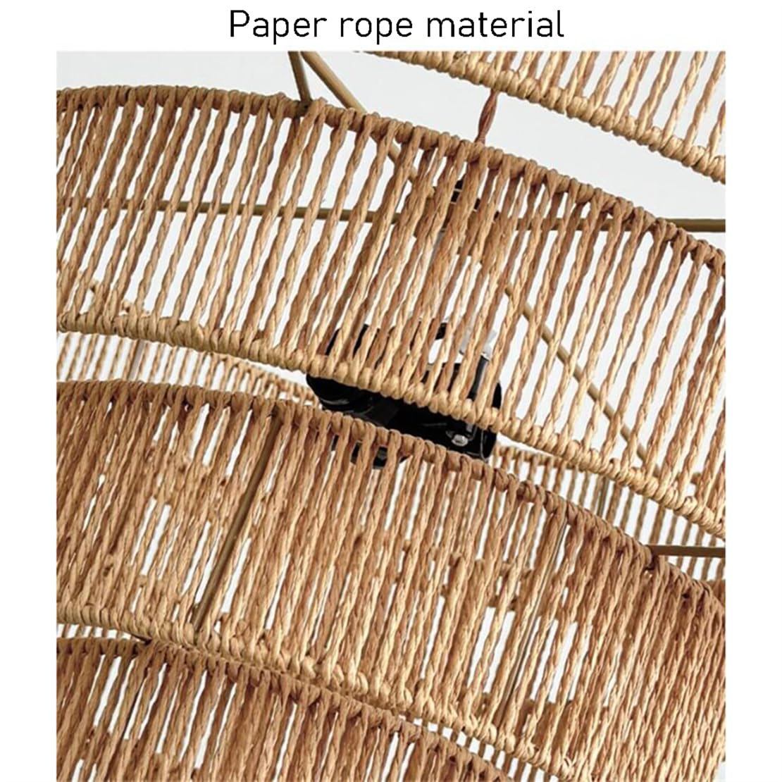 Lampada A Sospensione Intrecciata Con Spago Di Carta Per Camera Da Letto, Stile Country Naturale - Lampada A Sospensione Semplice A 1 Luce Per Isola Cucina Costiera, Sala Pranzo