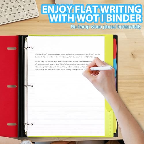 Miniatura 3 de WOT I Paquete de 1 cuaderno telescópico de 3 anillas, cubierta personalizable, 5 divisores y carpeta de bolsillo en un organizador delgado (60 hojas