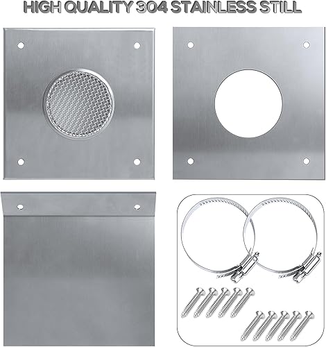 Miniatura 5 de Kit de entrada de aire fresco para estufa de pellets, kit de aire frío exterior de 2 x 60 pulgadas para tubería de estufa de pellets, tubo de
