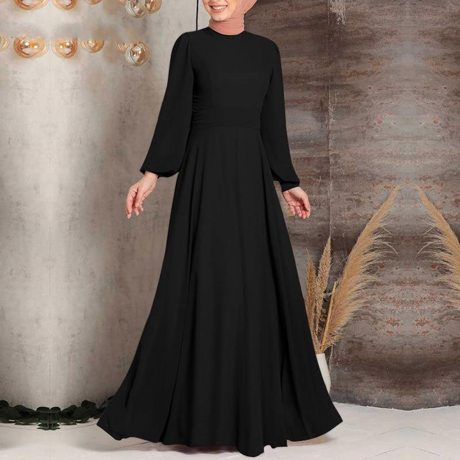 Robe d'invité de mariage 2026 pour femme, style de rue musulmane, taille haute, robe longue