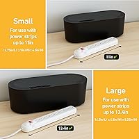 Vista 3 de D-Line Caja de organización de cables con 6 tomas de corriente de CA de 6 pies, oculta los cables de extensión y el exceso de desorden de cables