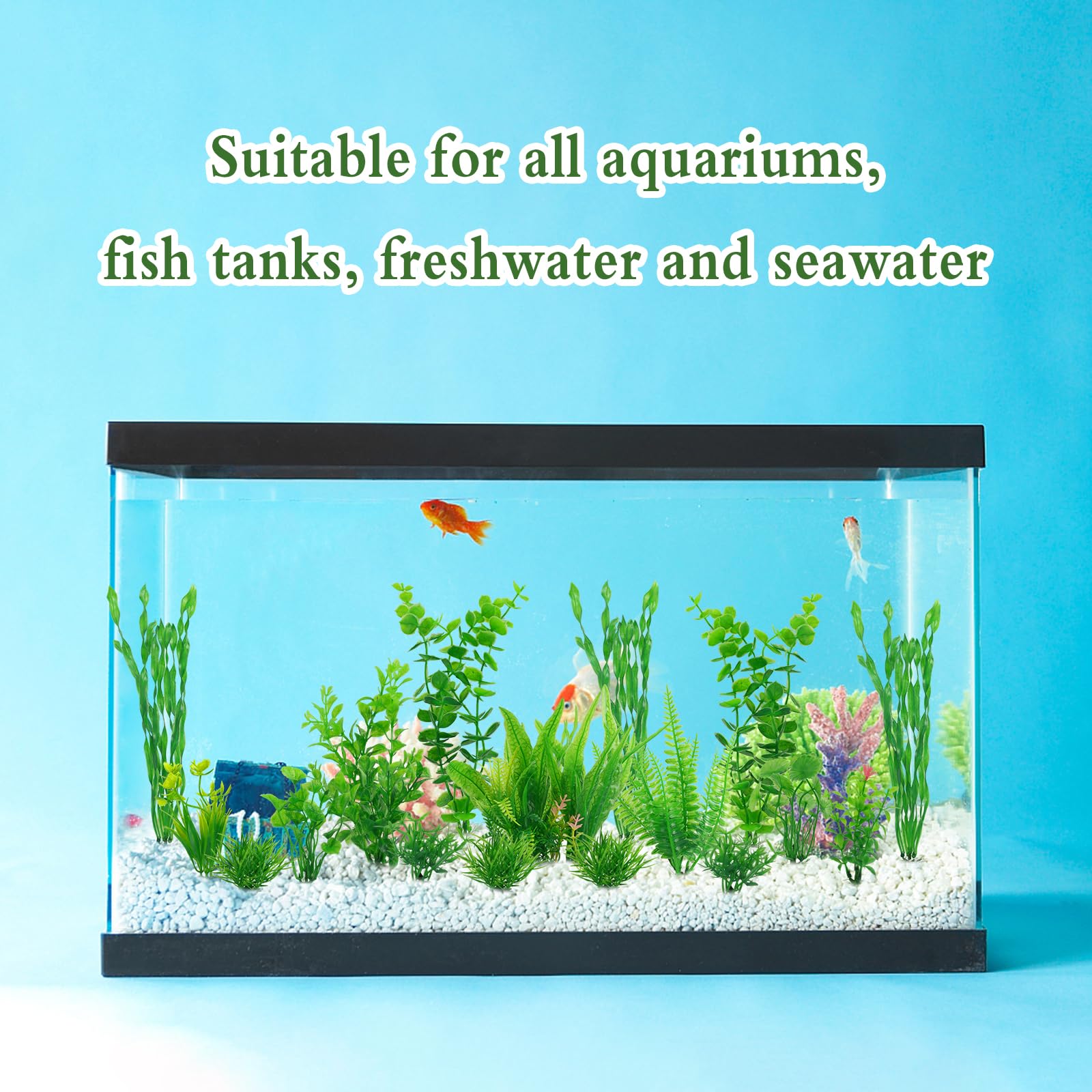 Piante Finte Acquario 16 Pezzi | Decorazioni Plastiche Sicure | Altezze 4-22cm | Senza Manutenzione - Foto 5