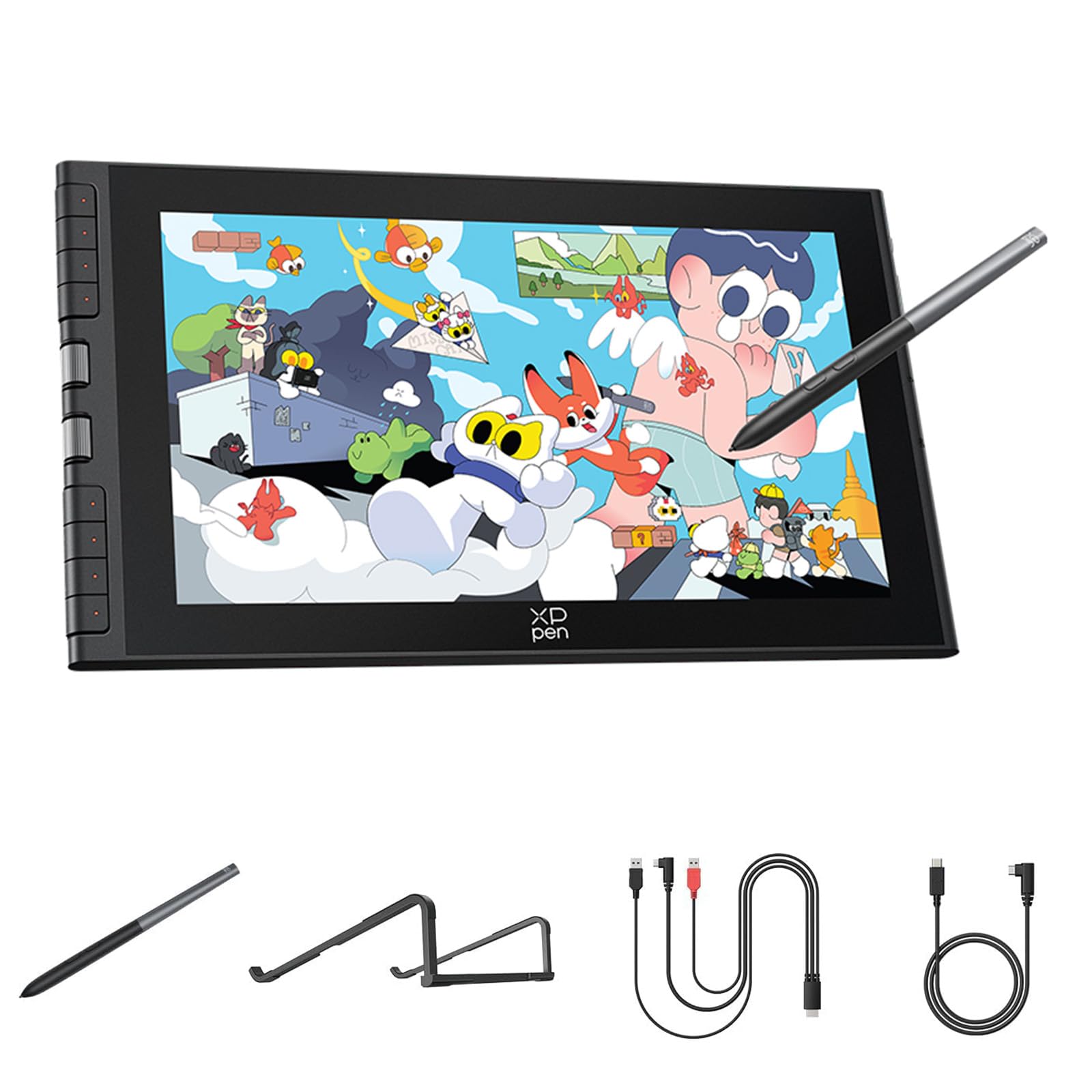 XPPen Artist 12 3rd Zeichentablet mit 11,9 Zoll Display Schwarz | X4 Smart Chip Stift, 16384 Druckstufen, X-Dial Shortcut, Ideal für Anfänger
