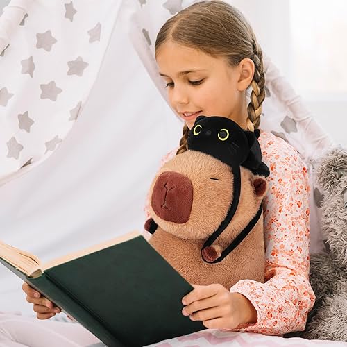 Miniatura 77 de Achwishap Capybara - Peluche de Capybara, peluche de Capybara, peluche Kawaii con sombrero de cumpleaños, regalo para cumpleaños de niños y adultos