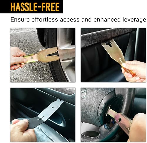 Miniatura 3 de EWK Juego de herramientas de eliminación de molduras de metal, extractor de clip para panel de puerta de automóvil, tablero de audio, kit de palanca