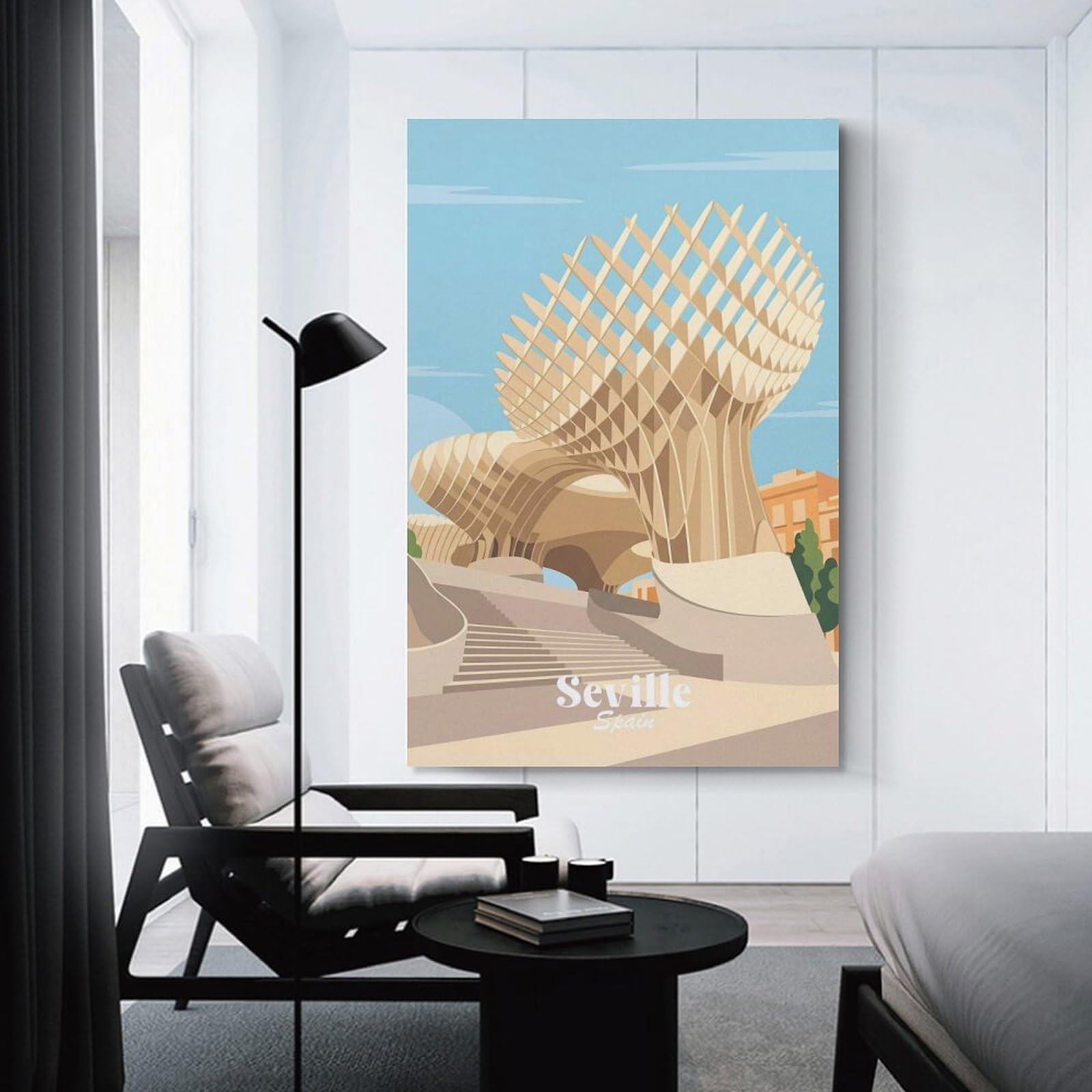 Junmoney Unframe-Style-18 Wall Picture Print Metropol Parasol Seville, 12X18inch(30X45cm), For Entrance Walls, Hall Decor Or Foyers, Home Artwork For First Impressions