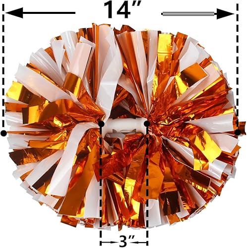 Miniatura 144 de Hooshing - Paquete de 2 pompones de animadora con mango tipo bastón, pompones para espíritu de equipo, deportes, bailes, animación, para niños