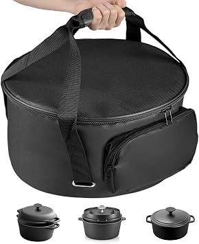 SIRUITON Dutch Oven Bag for 10 & 12 Inch Dutch Oven,Heavy Duty 600D Fabric