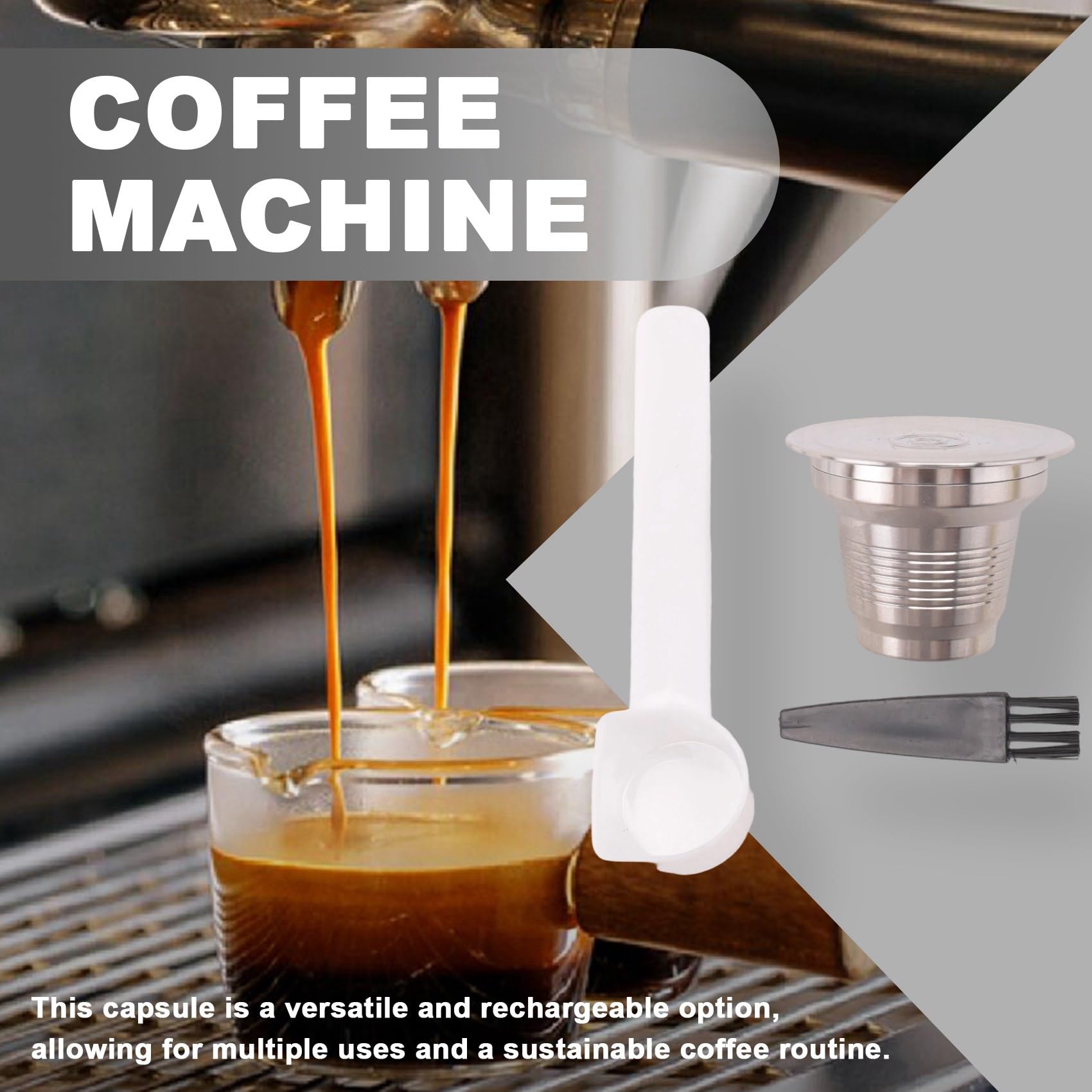 2X Cápsula de Café Reutilizable y Rellenable para Cafetera LOR con Filtros de Acero Inoxidable LM8012