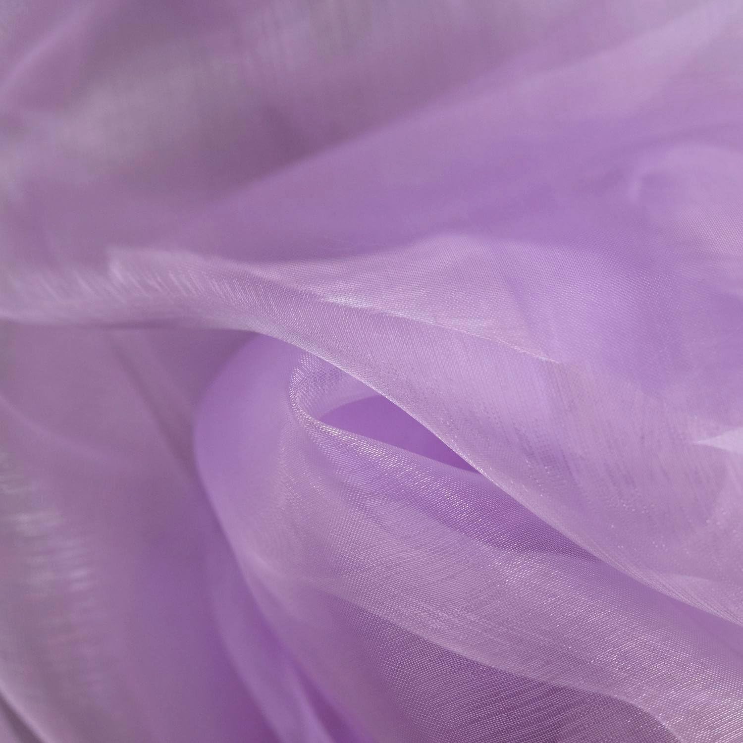 Crystal Organza Voile Sheer Fabric Material Crafts Curtains Costumes Dress Making Bridal Wedding Backdrops Decorations Displays Draping Furnishing | 59" - 150 cm Wide | Sold per Metre (Lilac)
