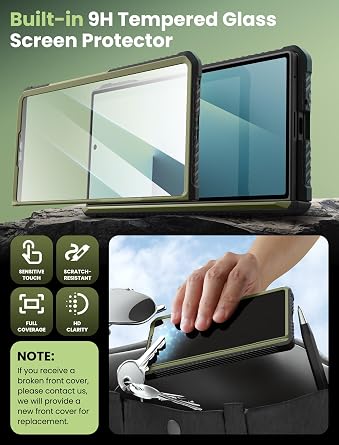 i-Blason for Galaxy Z Fold 7 Case with Stand & Glass Protector, Green