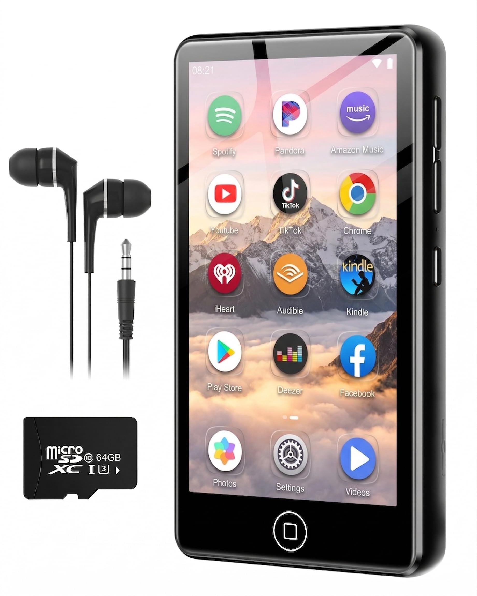 MP3 Player mit Bluetooth & WLAN, 80GB MP4 Musik Player | 4,02 Zoll Touchscreen mit Spotify, Deezer, Amazon Music, 1080P Video, 2000mAh Akku und TF-Erweiterung bis 512GB