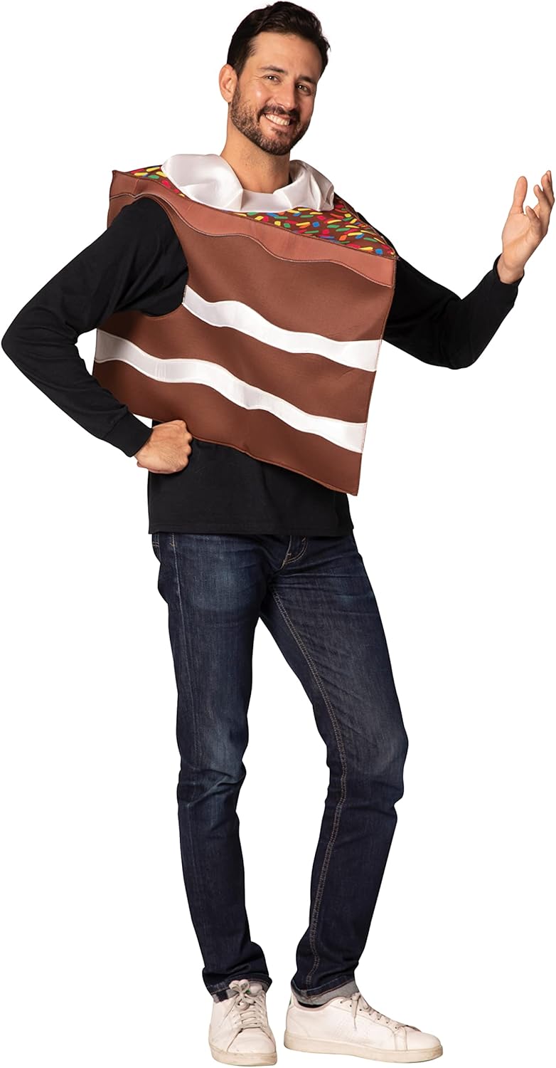 Rasta Imposta Slice of Chocolate Cake Costume Birthday Cakes Dessert Piece of Cake Cupcake Dress Up Cosplay Party Costumes, Adult One Size