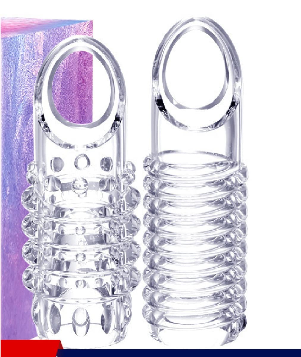 Reusable Sleeves Girth for Men Extender Enlarger Extension Cook Enhancer Ball Stretch Sleeve Girth Best Gift-1527(Transparent-2PCS)