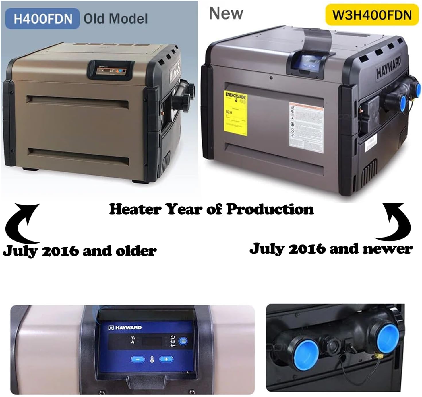 FDXLBKP1932 Bezel Plus Keypad Assembly and Display Board Compatible with Hayward Universal H-Series H150FDN, H150FDP, H200FDN,H200FDP, H250FDN, H250FDP H300FDN, H300FDP, H350FDN, H350FDP, H400FDN/FDP
