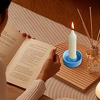 Vista 3 de Shakven Moldes de resina para portavelas, portavelas cónico votivo, manualidades de decoración para el hogar, boda, cena, mesa, centro de mesa