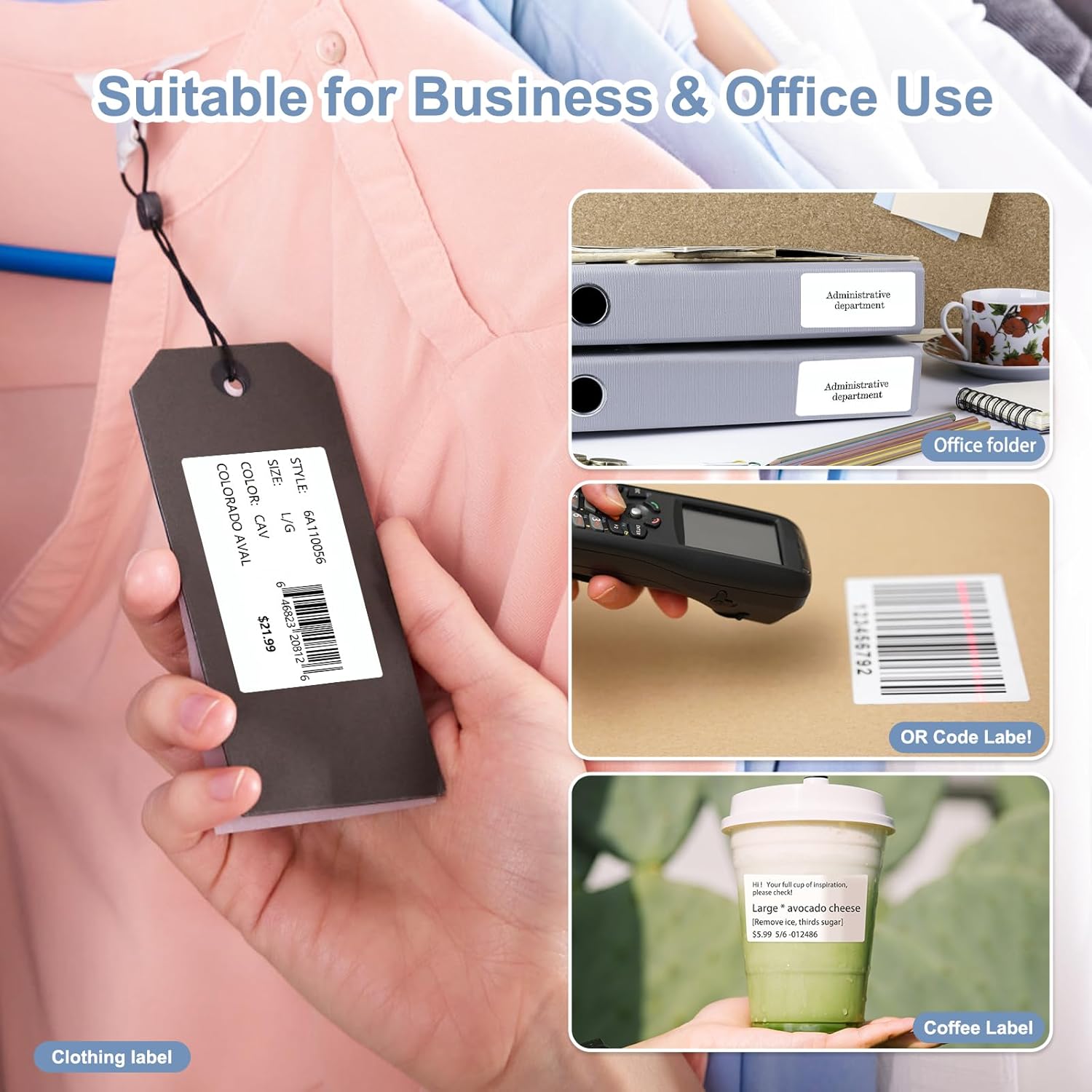 Thermal Label, CLABEL Thermal Shipping Label Printer Paper, Sticker Labels for Shipping Packages Postage Home Small Business (2.75"x1.57" (70x40mm)-4 Rolls)