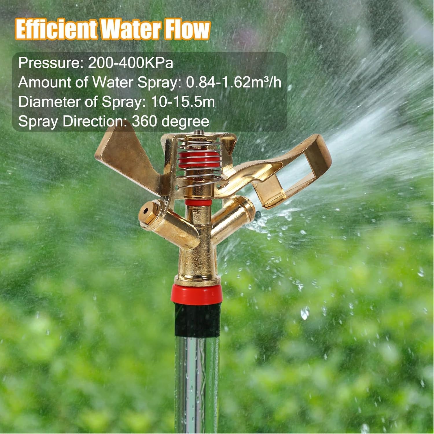 Arroseur sur Trépied,Arroseur Oscillant,Pistolet arrosage Jardin,Arroseur de Jardin sur trépied télescopique en Laiton,Rotatifs Automatiques À 360 Degrés pour Cour, Jardin, pelouse (Vert)
