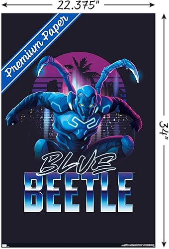 Miniatura 3 de Trends International DC Comics Movie Blue Beetle - Póster de pared de ciudad, 34 pulgadas de largo x 22.4 W, versión premium sin marco