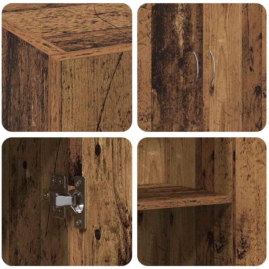 IKAYAA Armadietto in Holz Armadio Porte Battenti Aktenschrank Armadietto per Garage Armadio Ufficio Mobili Ufficio-Legno vecchio-60 x 32 x 77.5 cm