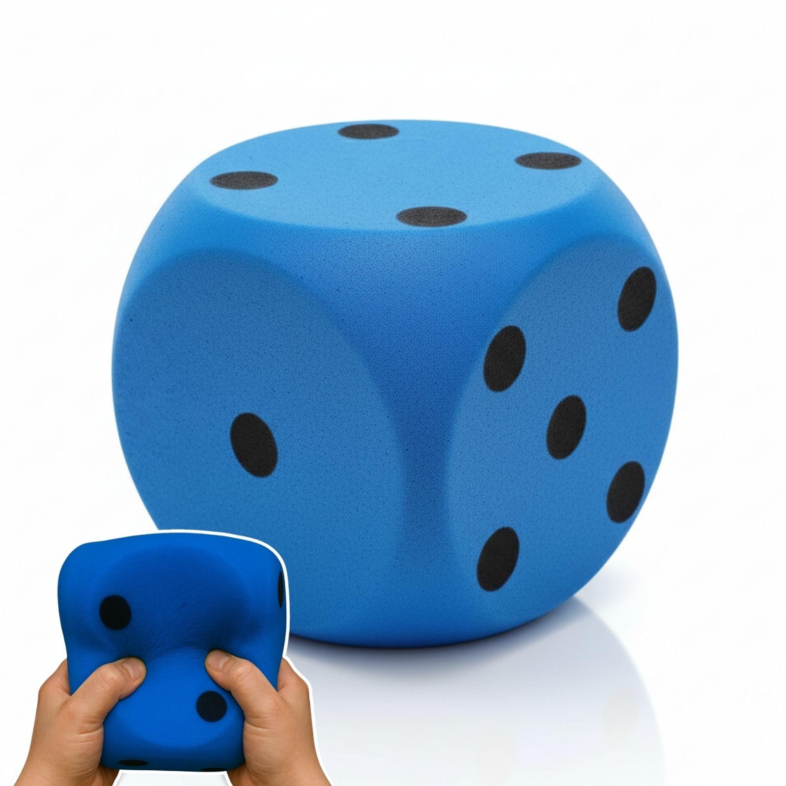 alldoro 63108 XXL Schaumstoff-Würfel Blau, 15 x 15 cm, großer Soft-Spielwürfel, weich & leise, Spielen & Lernen, Indoor & Outdoor