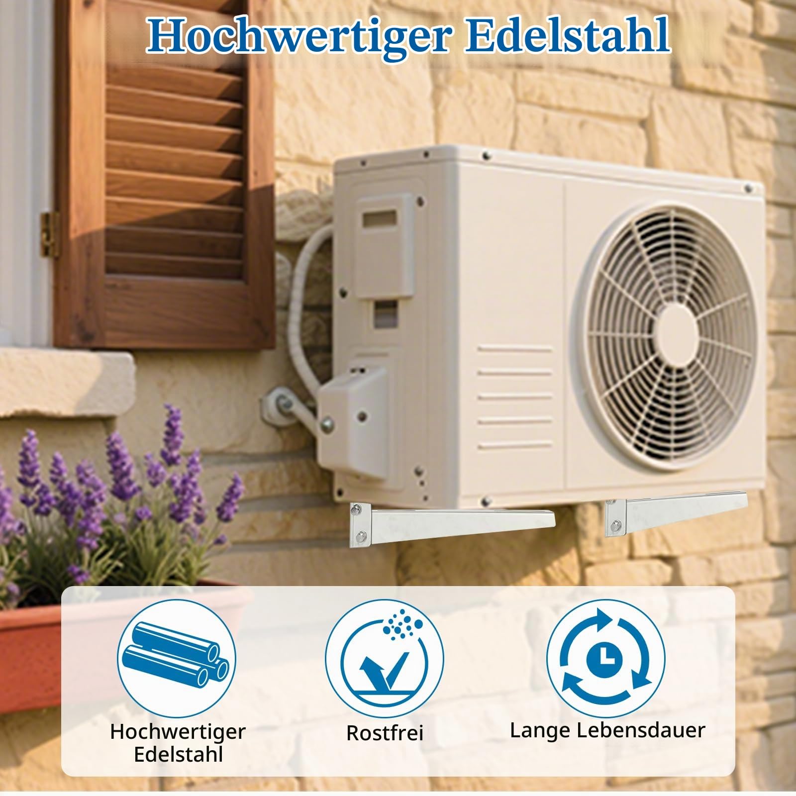 Edelstahl Klimagerät Halterung Klimaanlage-Wandmontage Robuster Wandhalter für Klimaanlagen – Stabil & universell (U-Form)