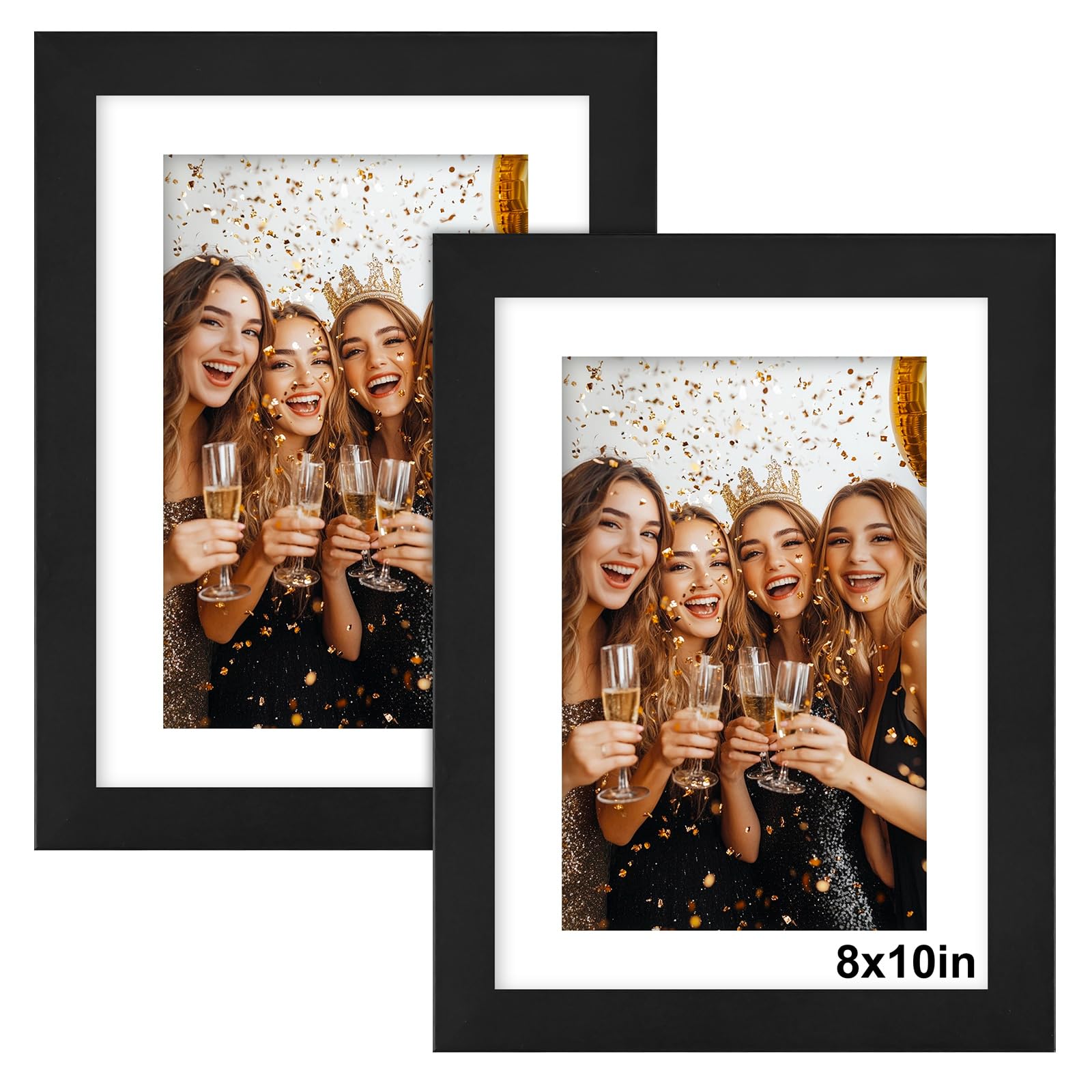 8x10 Photo Frame Black - 2 Pack 10x8 Picture Frames with Mount, Photo Frames 8x10 Picture Frame for Wall Mount & Desktop