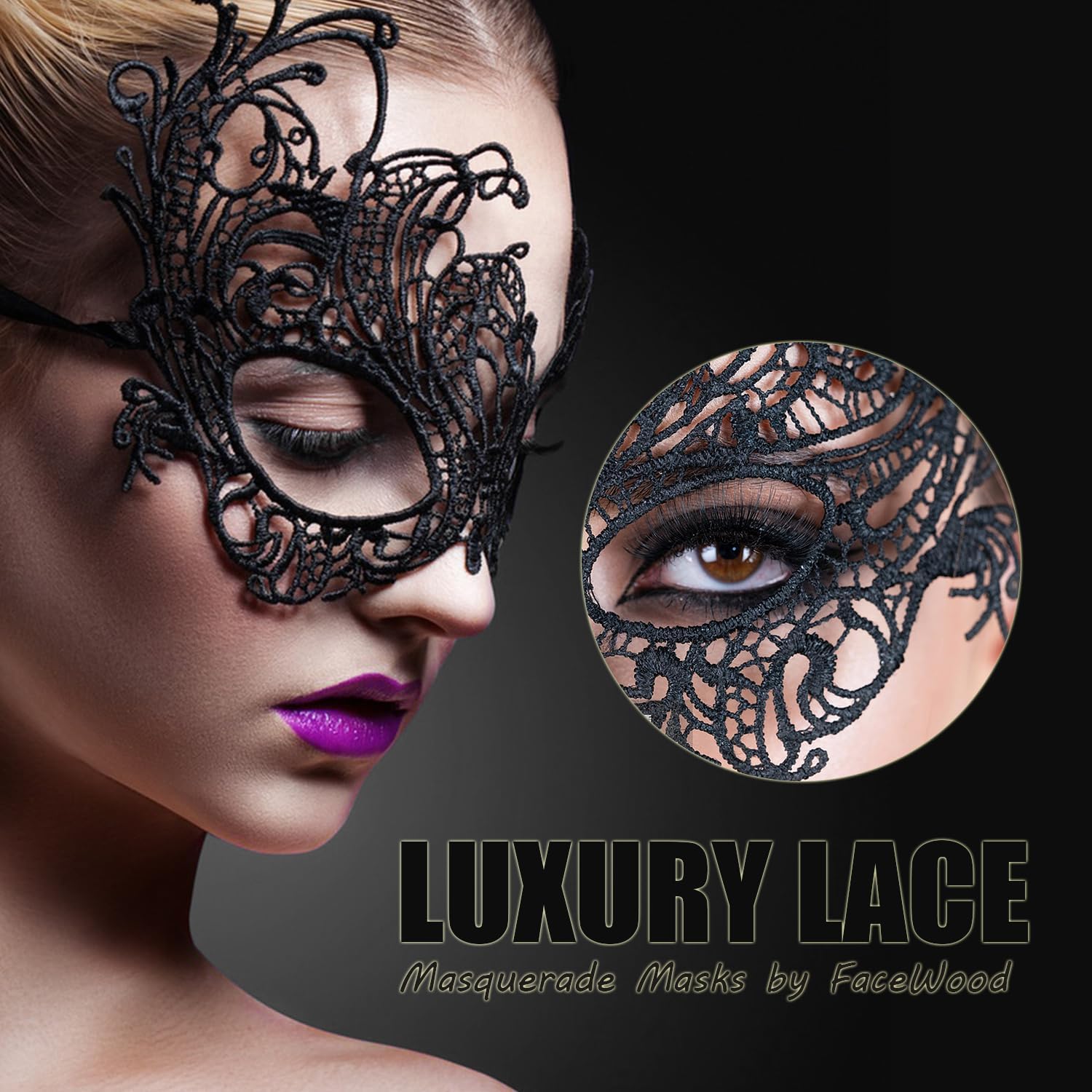 Masquerade Mask for Women Men Couple Halloween Venetian Eye Masks for Party Costume Mardi Gras Cosplay - Image 6