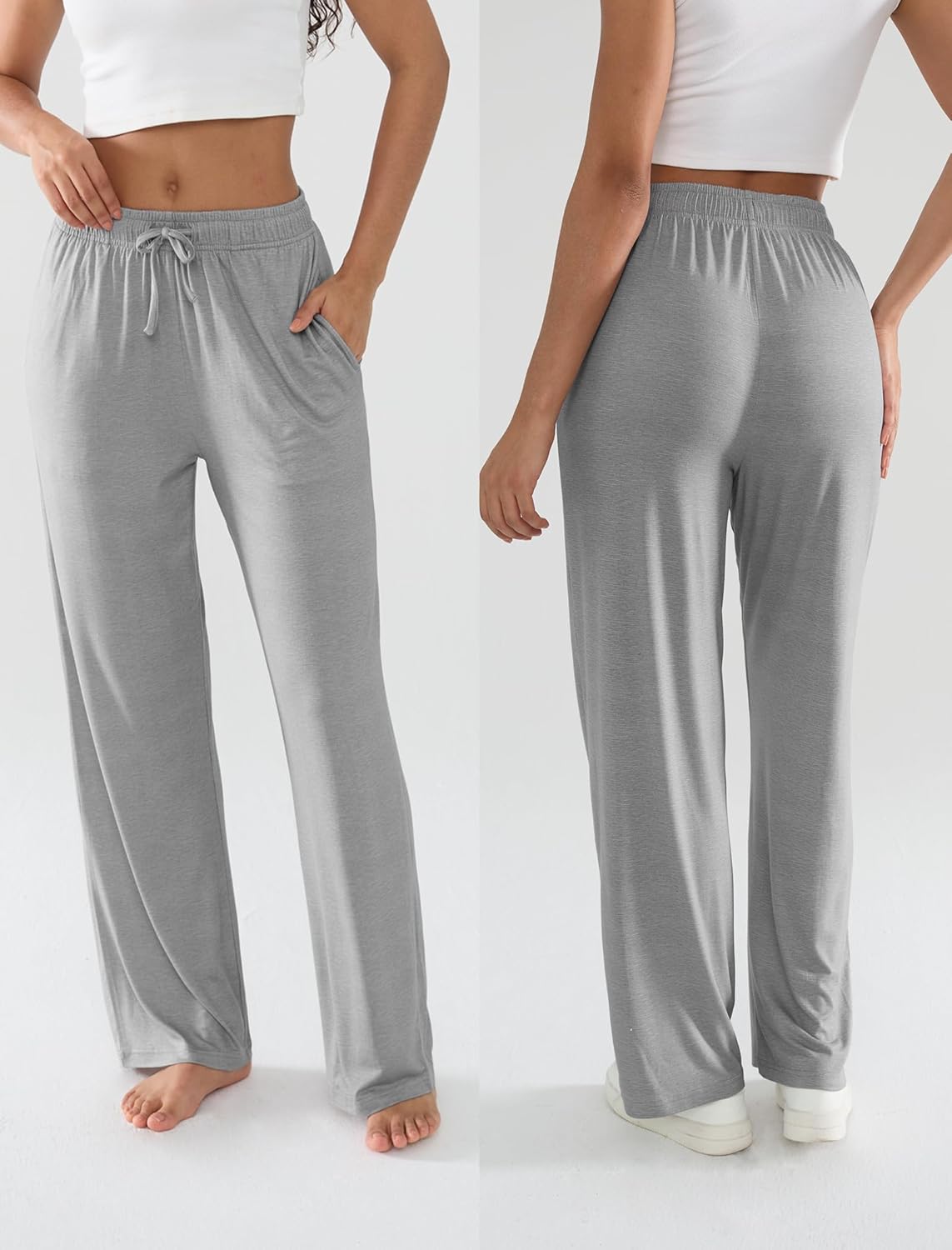 Womens Soft Palazzo Pajama Pants Lightweight Comfy Casual Lounge Pj Bottoms Sleepwear - Image 2