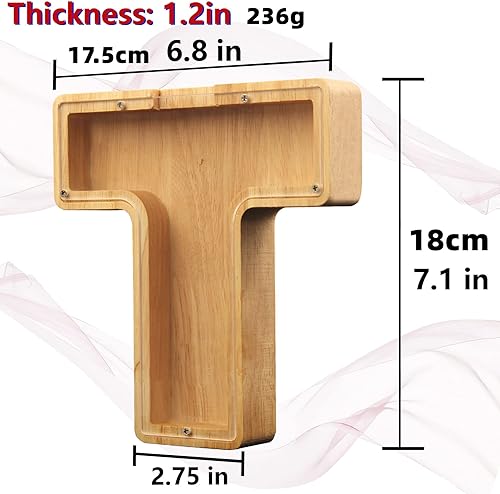 Miniatura 49 de TAONE Hucha personalizada para niños con grabado láser, alcancía de madera personalizada