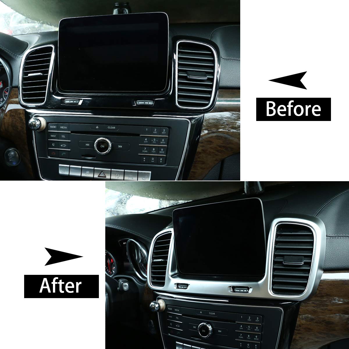 samochód ABS matowy centralny sterowany wylotem powietrza dekoracyjna rama wykończenia do Benz GLS GLE klasy akcesoria samochodowe
