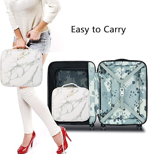 Miniatura 5 de Relavel Makeup Bag with LED Mirror, Travel Makeup Case with Rechargeable Lighted Mirror 3 Color Lights, Dual Layer Cosmetic Box Makeup Brush