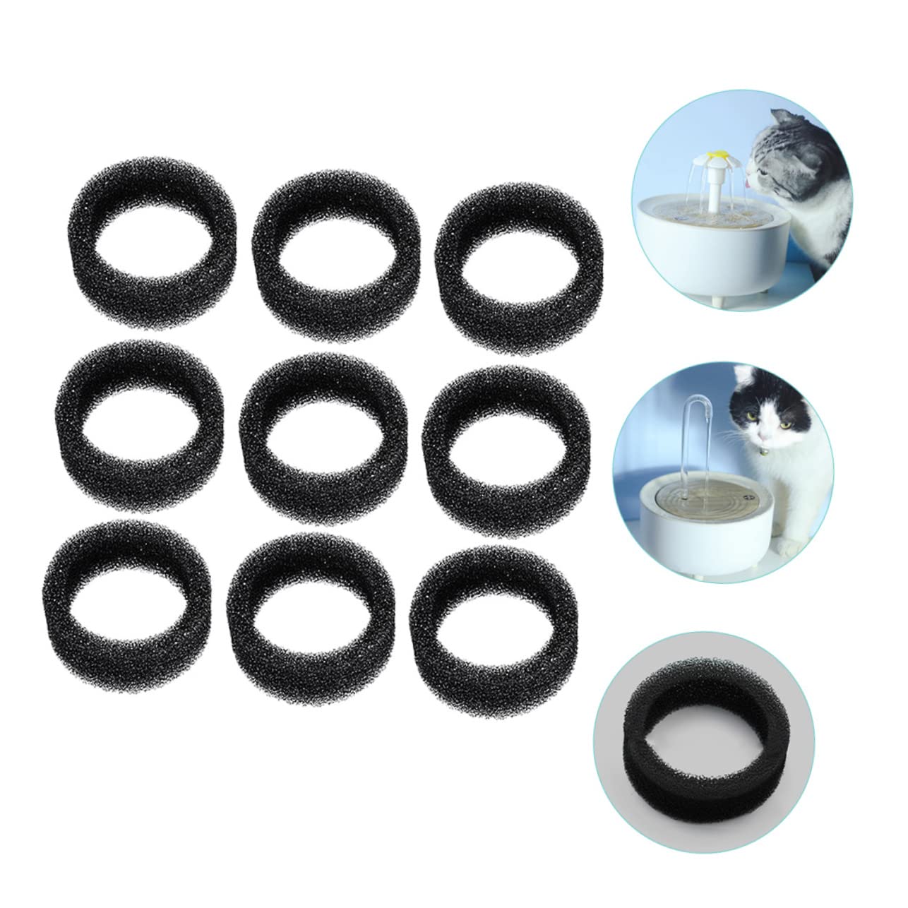 minkissy 45 filtros de acero para tinción de carbón, accesorios para fuente de agua para mascotas, filtro de fuente de agua para perros, filtro de espuma para de gato, dispensador de