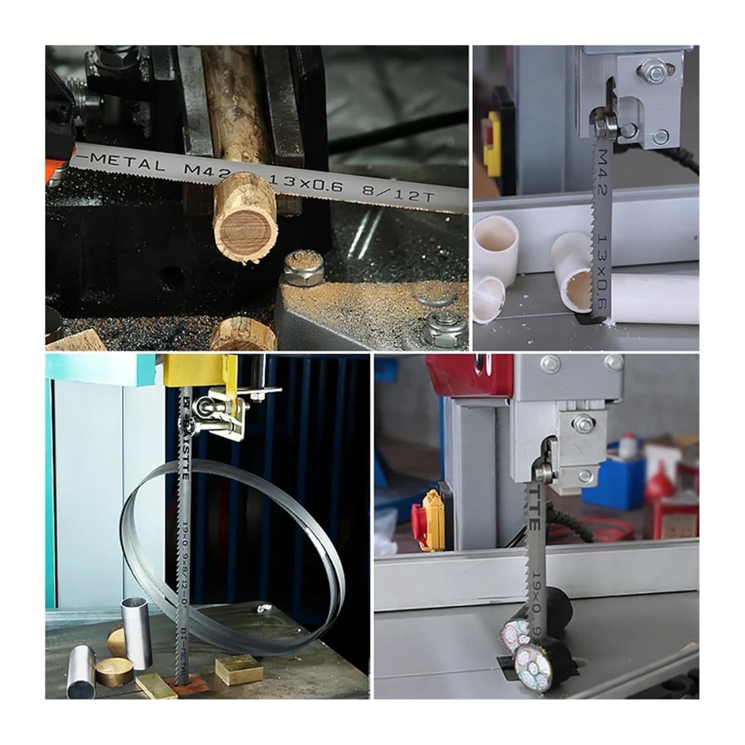 1PCS 8" 9" 10" 12" 14" M42 Bi-Metal Band Saw Blade 1085-3150mm Bandsaw Blade 19x0.9mm Saw Blade Cut Hardwood Metal(19x0.9mm 3-4Tpi,Length 1575mm)