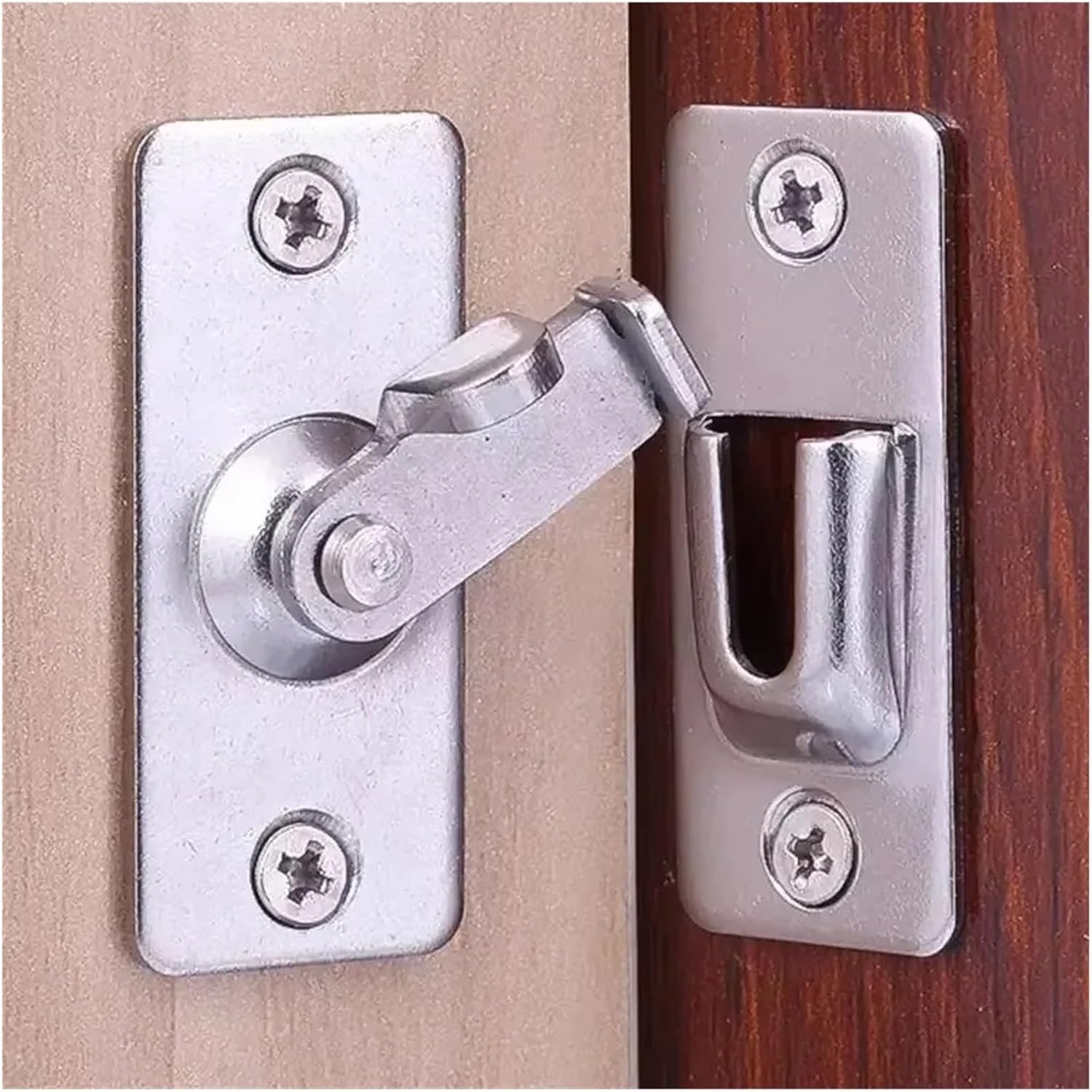 Barn Door Latches 90-Degree Rotating Door Lock, Suitable for Wooden Gate Doors, Sliding Etc(Silver,20pcs)