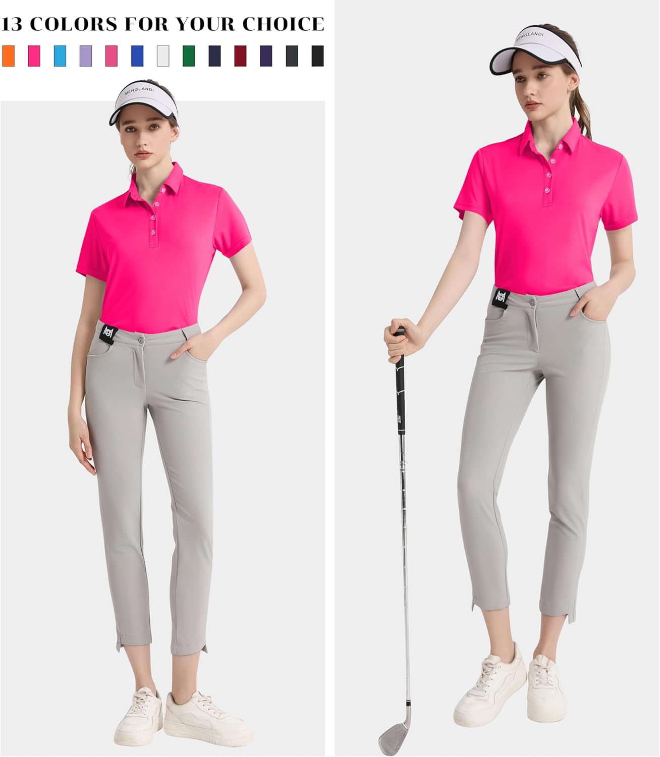 Women's Polo Shirts UPF 50+ Casual Sun Protection Work Quick Dry 4 Buttons Short Sleeve Collared Golf Shirt XS-3XL - Image 6
