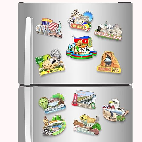 Miniatura 4 de Baku Azerbaiyán - Imán para nevera de madera, 3D, monumentos de viaje, coleccionables, decoración hecha a mano