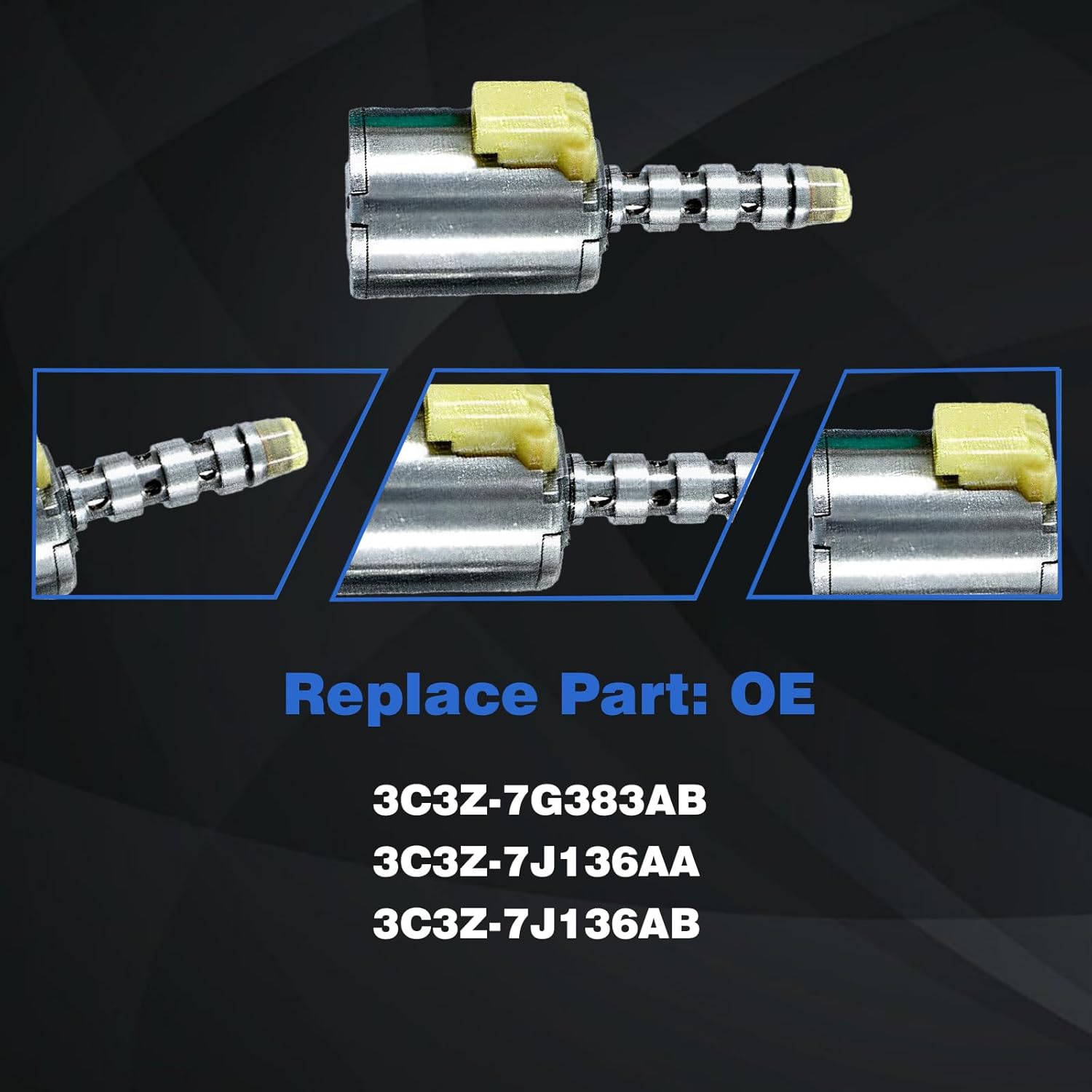 5R110W Transmission Master Shift Solenoid Set 7pcs Transmission Solenoids Fit for 2004-2006 F-350 Super Duty 6.0L, Replace OE 3C3Z-7G383AB (Refurbished Parts)