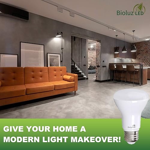 Miniatura 23 de Bioluz LED Paquete de 4 bombillas LED BR20 de 2700 K blanco cálido brillante de 6 W = 50 W, 90 CRI, 540 lúmenes, bombillas LED regulables, bombillas