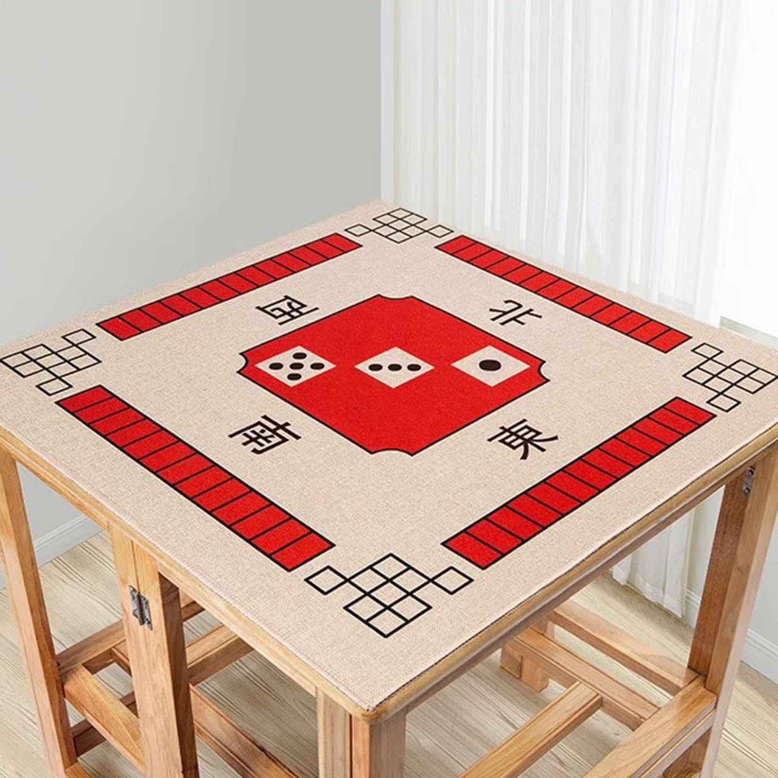 Tapis de Poker, Tapis de Jeu antidérapant for Mahjong et Poker(Red,68cm/26.77in)
