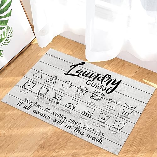 Miniatura 4 de Tapete de grano de madera de granja tapete de cocina baño puerta de entrada letrero de guía para lavandería plegable repetido lavado absorbente