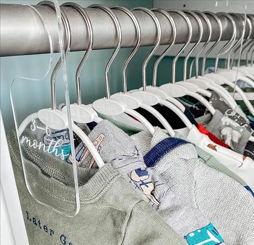 Miniatura 5 de 5 perchas acrílicas en blanco, colgador personalizado para niños, divisor de ropa acrílico liso para bricolaje, organizador de armario para niños de