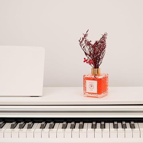 Miniatura 7 de PEANÄK - Juego de difusor de varillas de aceite perfumado de rosas florales, 6.7 onzas líquidas, flores preservadas reales y botella de vidrio de
