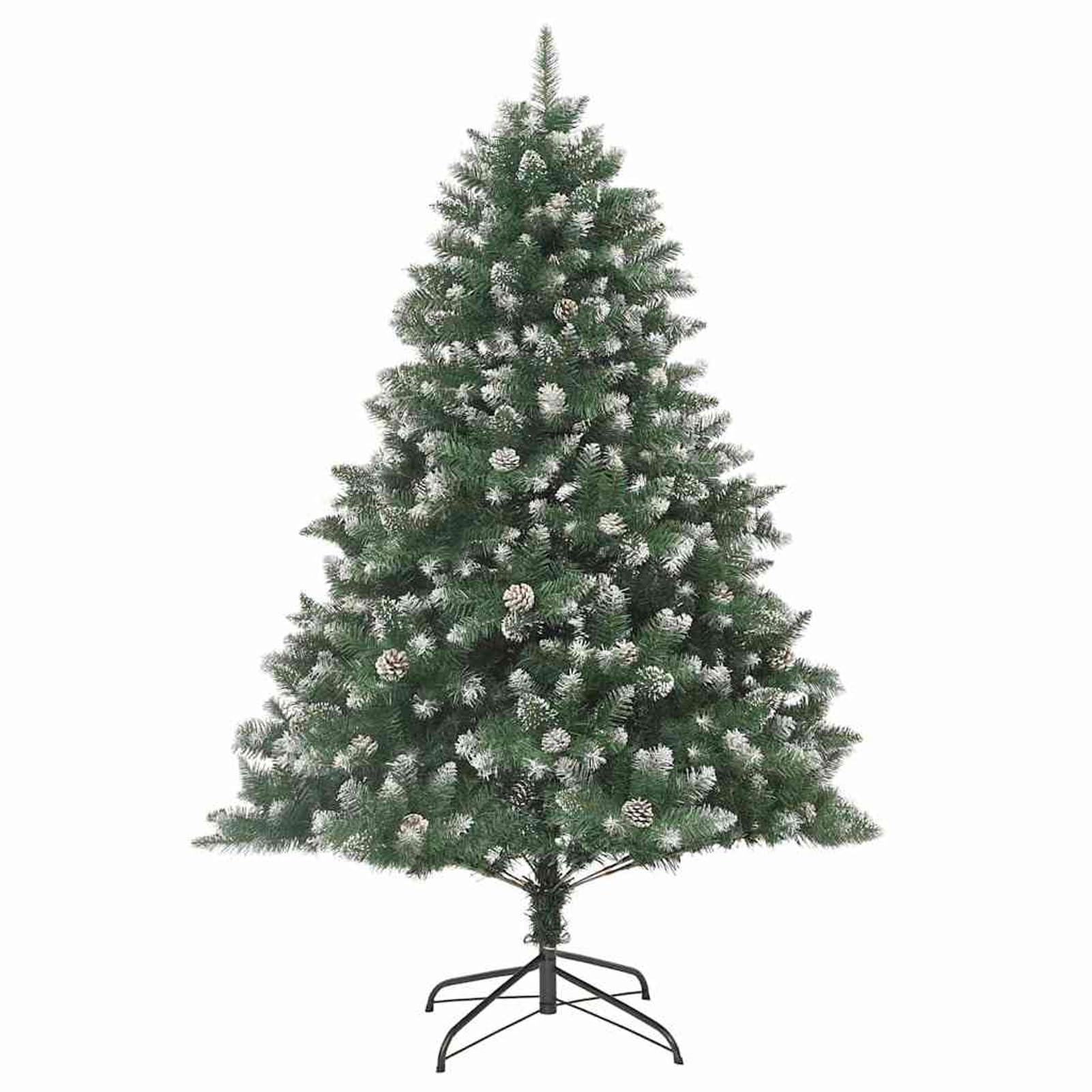 Gecheer Albero di Natale Artificiale Verde, Cono Minimalista, 126 x 126 x 180 cm, PVC e Acciaio, con luci LED, per Soggiorno o terrazza